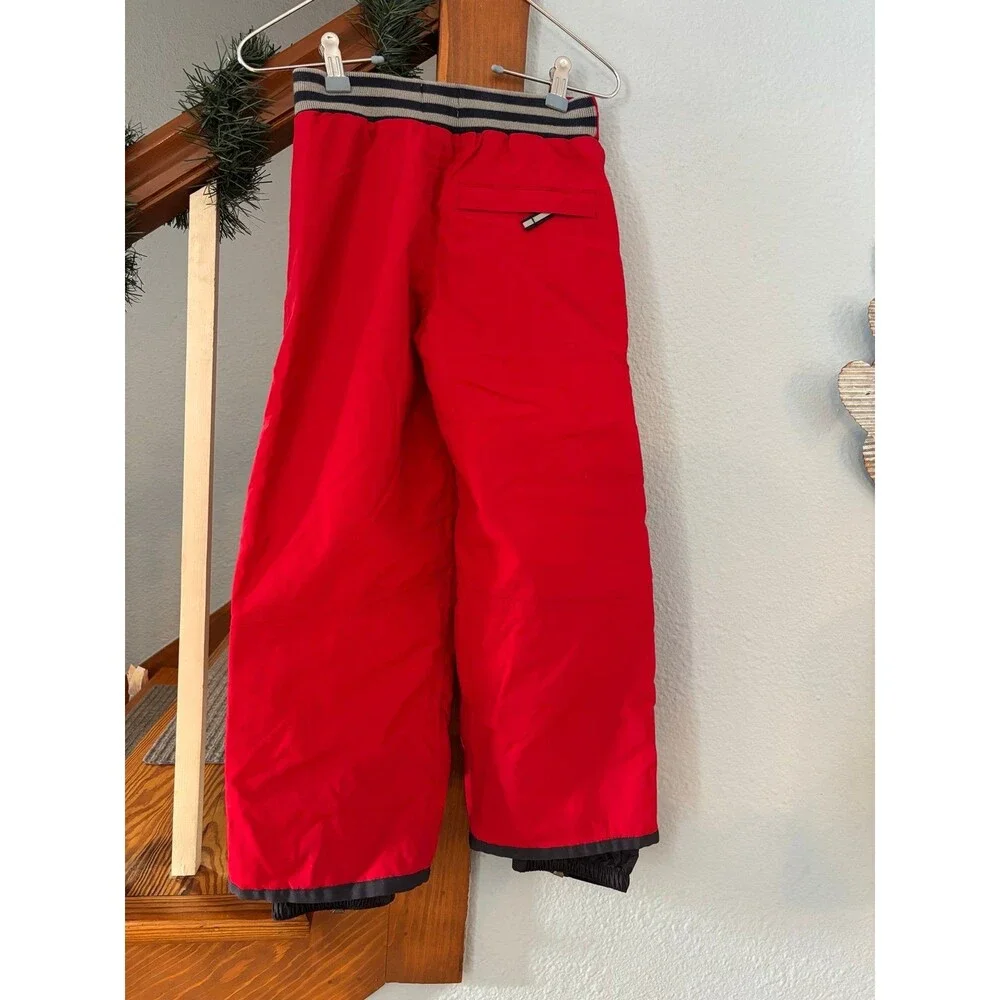 Boys Boden 7/8 128 red waterproof trouser snow pants winter ski